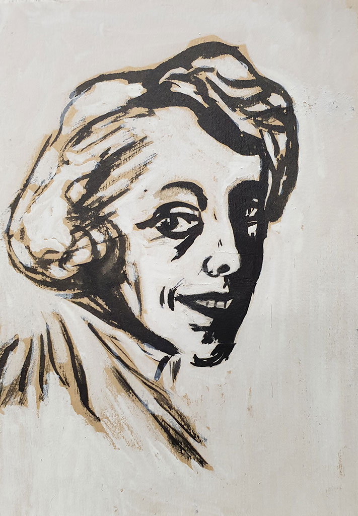 «Портрет Норы», бумага, тушь, белила, 1950 гг., Михаил Вержбинский