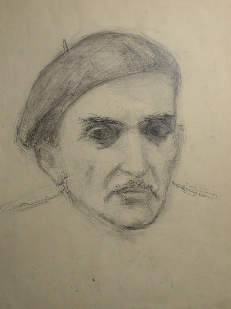 Фото 19. «Портрет отца», бумага, карандаш, 1961-62гг., Нина Вержбинская-Рабинович