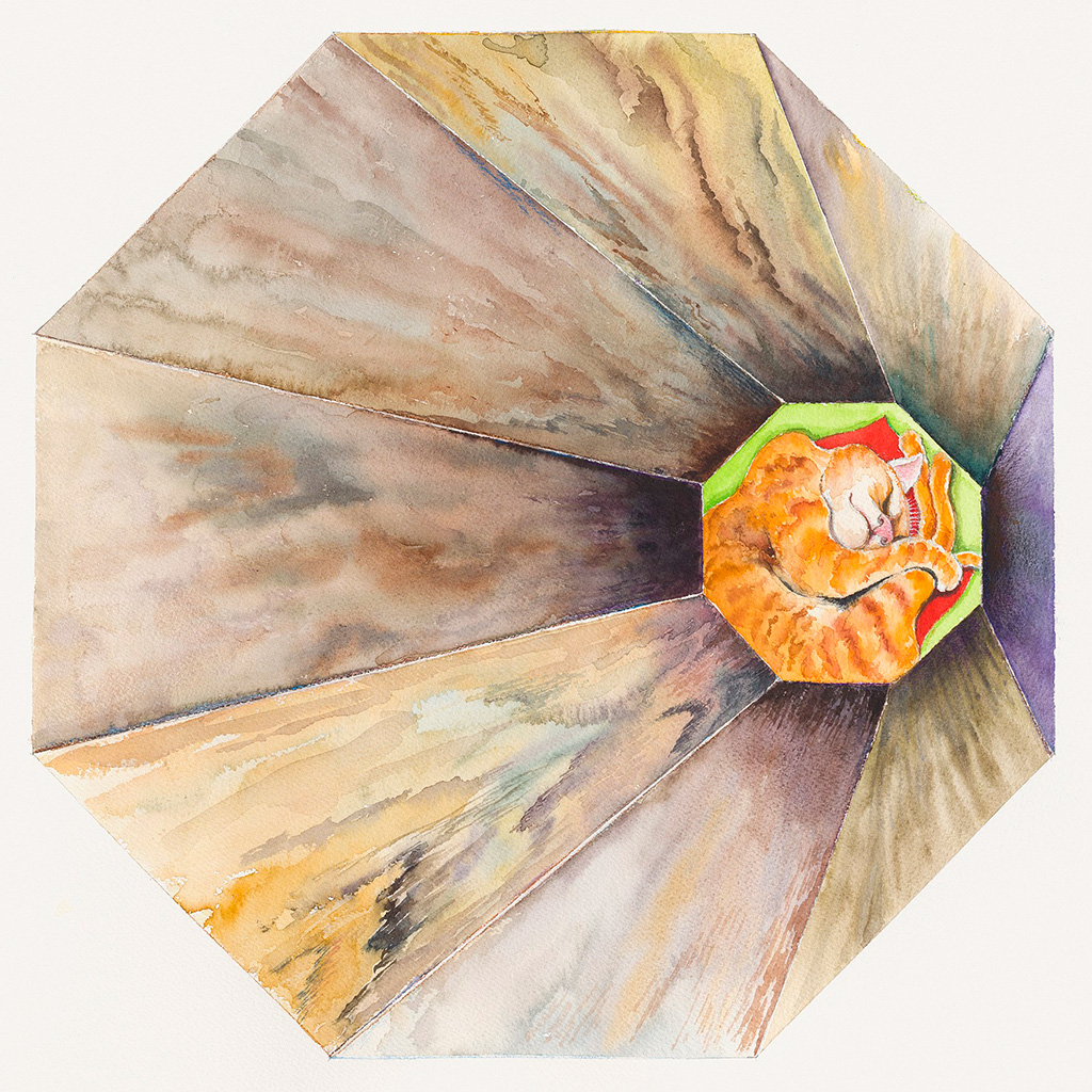 2018, бумага, акварель, 58 х 58 см, „Свет в конце туннеля“, Нина Вержбинская-Рабинович 2018, бумага, акварель, 58 х 58 см, „Свет в конце туннеля“, Нина Вержбинская-Рабинович